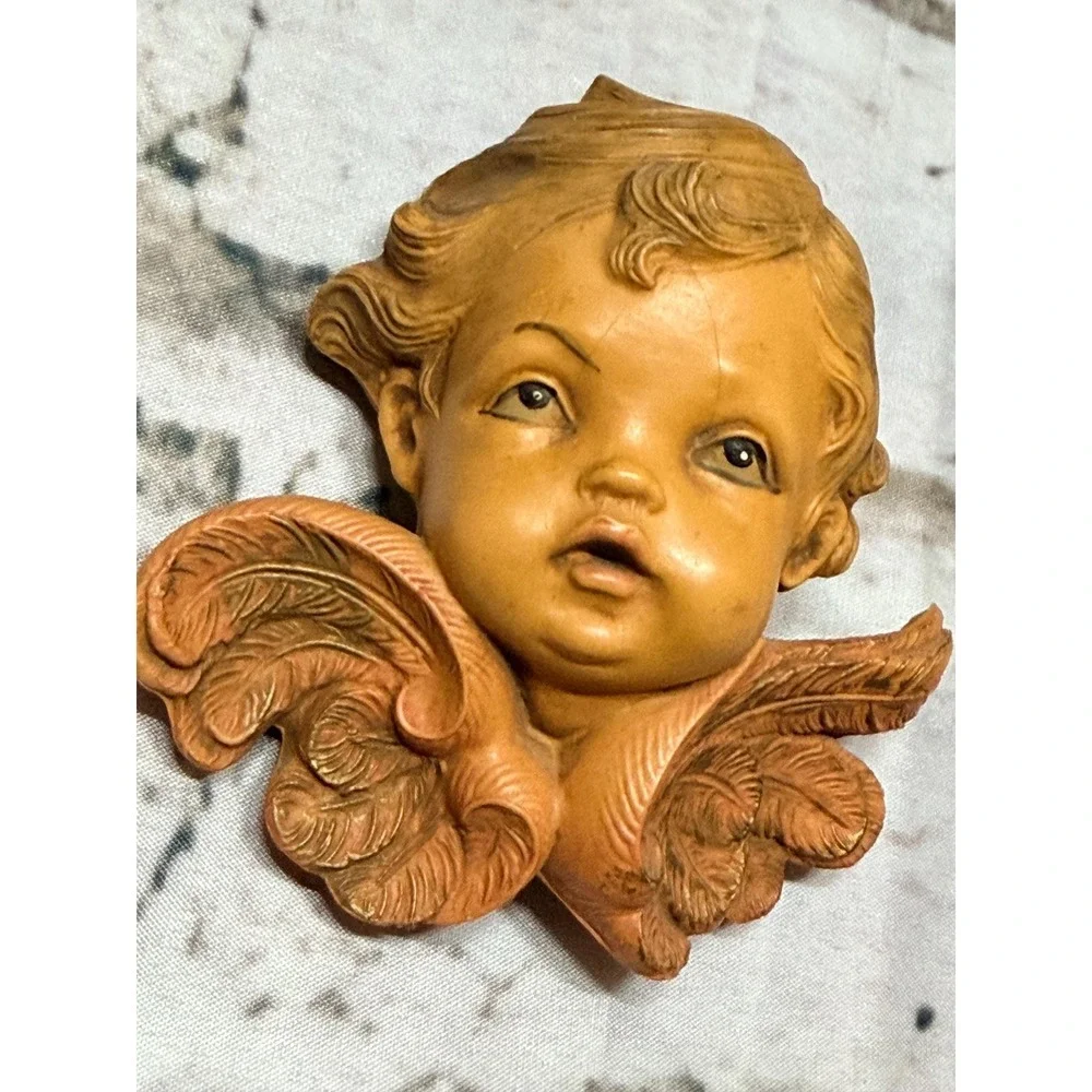 Vintage Italian Cherub Wall Plaque | Depose Italy | Angel Wall Decor | Capodimon